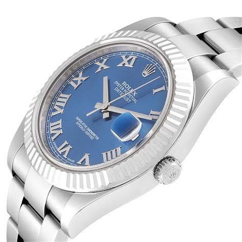 rolex datejust 2 blue bezel smooth|genuine rolex bezel.